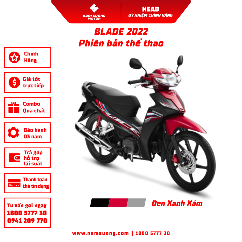 Ra mắt xe số Honda Blade 110cc phiên bản mới đèn luôn sáng